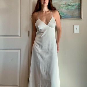 Altar'd State White Satin Maxi Dress
